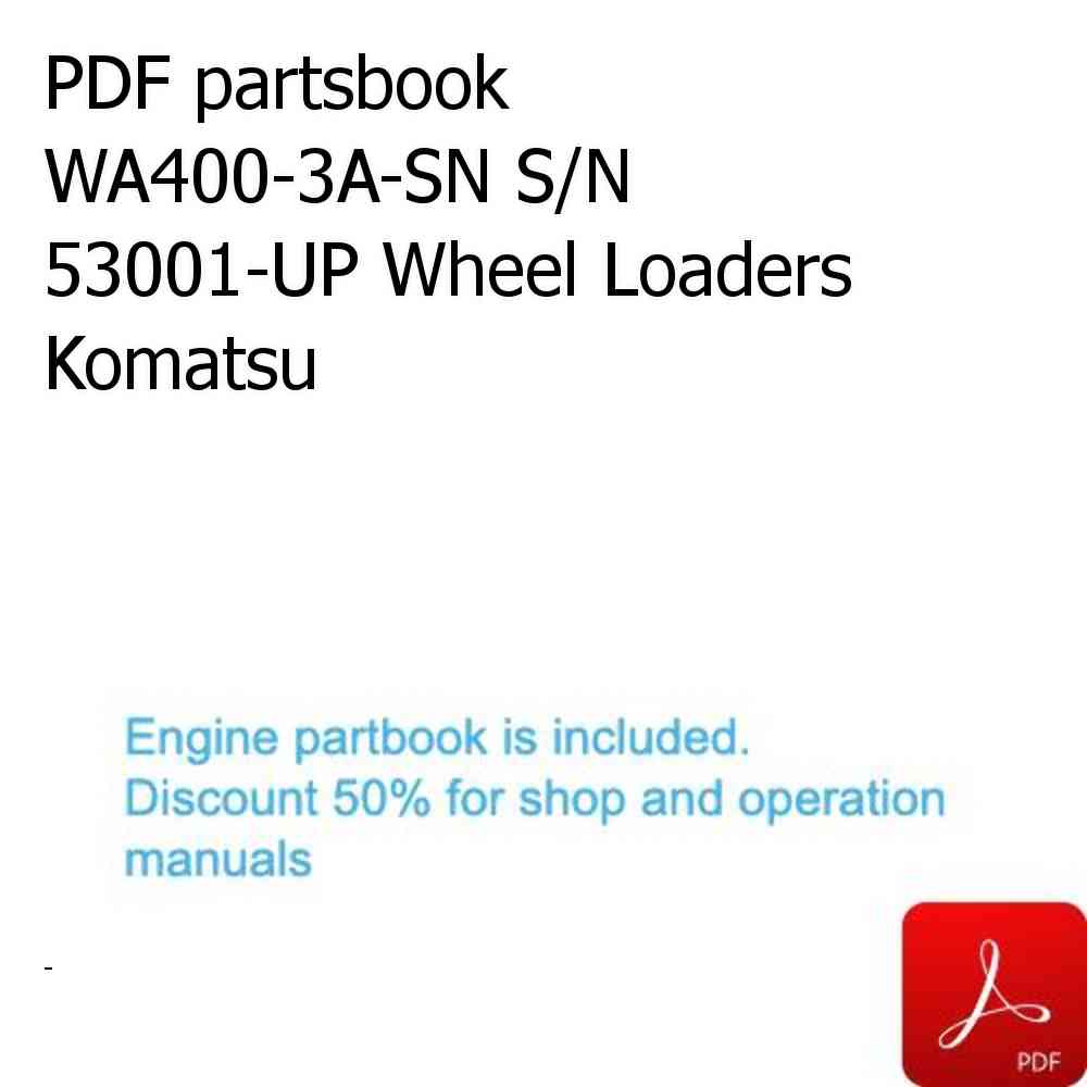 PDF partsbook WA400-3A-SN S/N 53001-UP Wheel Loaders Komatsu