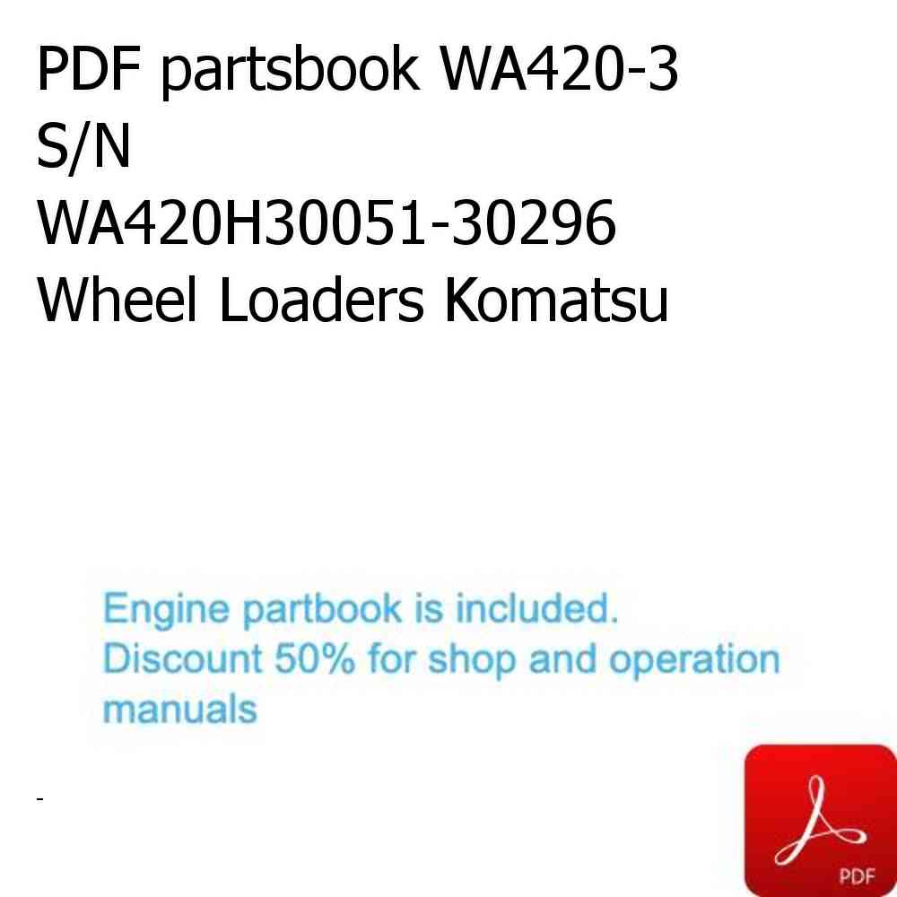 PDF partsbook WA420-3 S/N WA420H30051-30296 Wheel Loaders Komatsu