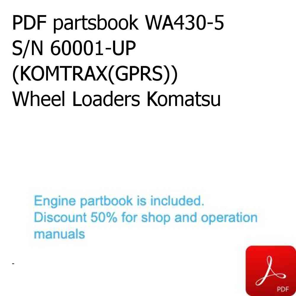 PDF partsbook WA430-5 S/N 60001-UP (KOMTRAX(GPRS)) Wheel Loaders Komatsu