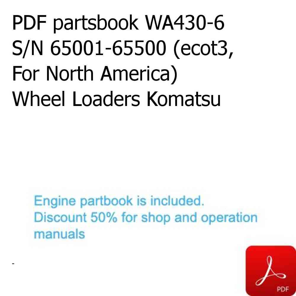 PDF partsbook WA430-6 S/N 65001-65500 (ecot3, For North America) Wheel Loaders Komatsu