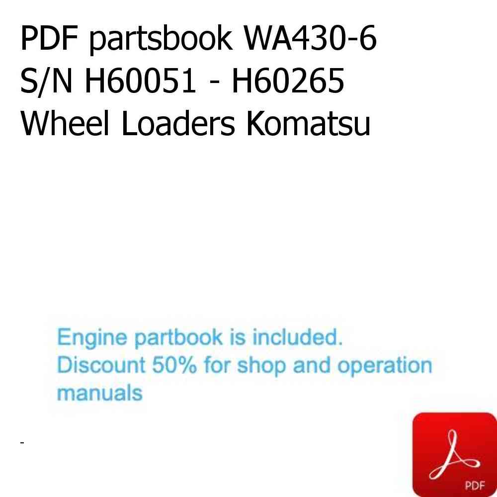 PDF partsbook WA430-6 S/N H60051 - H60265 Wheel Loaders Komatsu