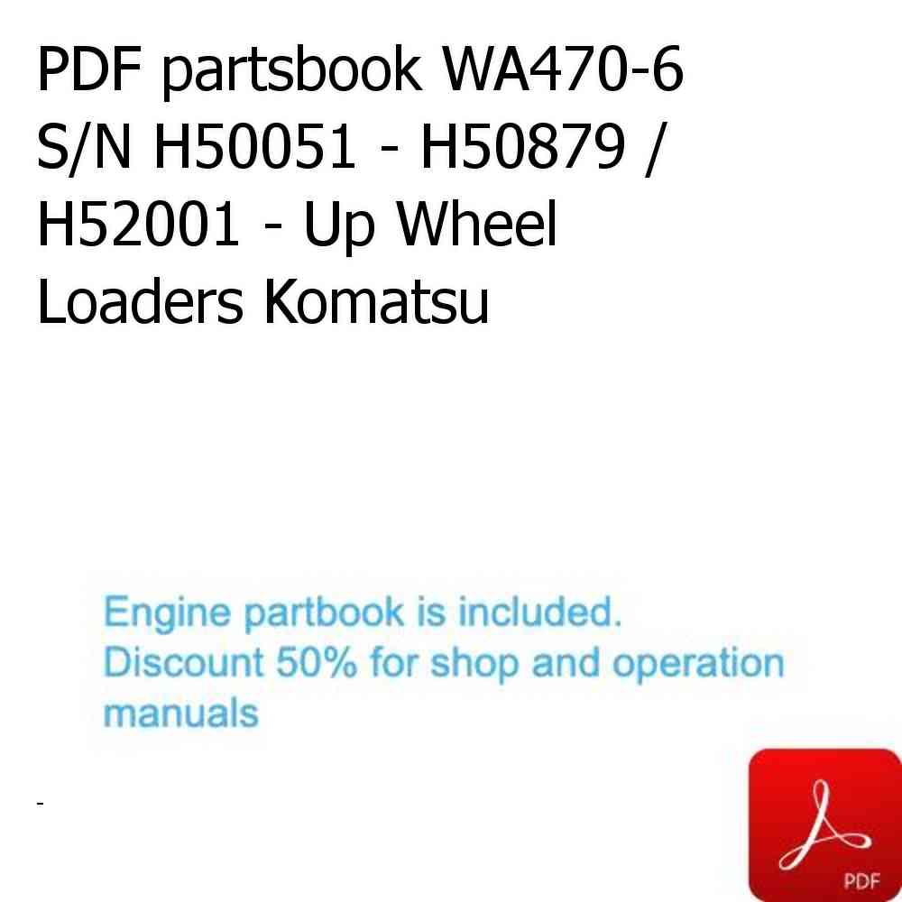 PDF partsbook WA470-6 S/N H50051 - H50879 / H52001 - Up Wheel Loaders Komatsu